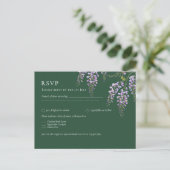 Lavender WISTERIA Emerald Green All-in-1 Wedding Postkarte (Stehend Vorderseite)