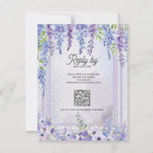 Lavender Wisteria Floral Arch QR Code Wedding RSVP Karte (Rückseite)