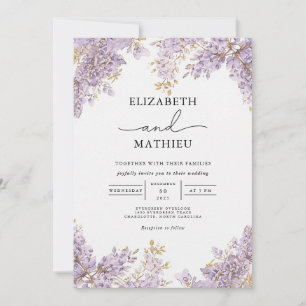 Lavender Wisteria Floral Wedding Einladung