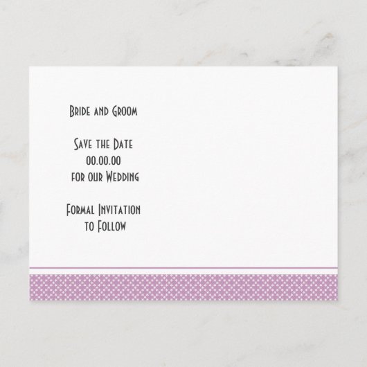 Lavender wisteria Frühjahrshochzeit Save the Date Ankündigungspostkarte (Rückseite)