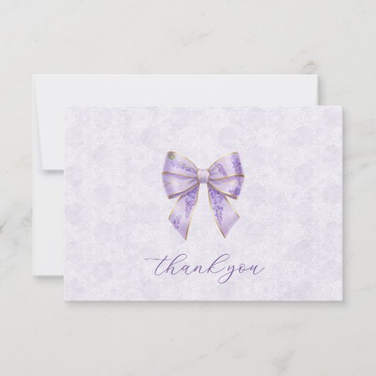 Lavender Wisteria Ribbon – Japanese-Inspired Dankeskarte (Vorderseite)