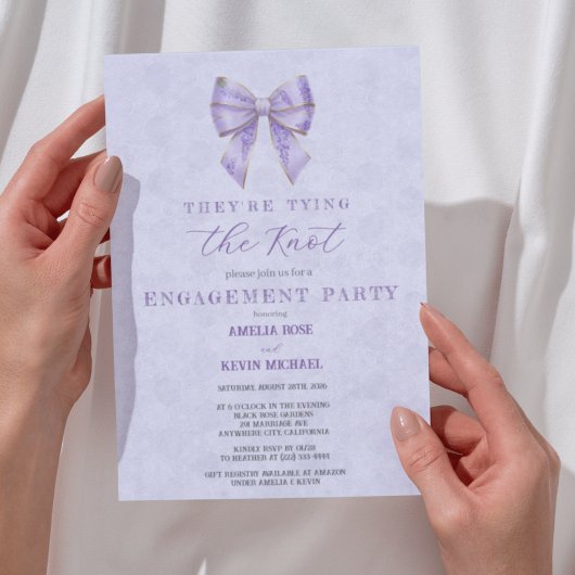 Lavender Wisteria Ribbon – Japanese-Inspired Einladung