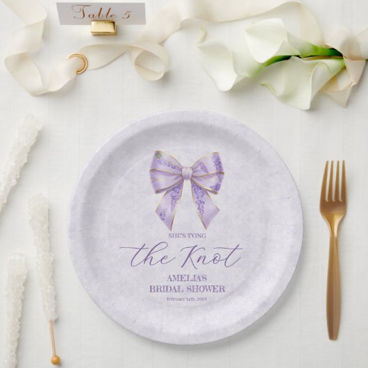 Lavender Wisteria Ribbon – Japanese-Inspired Pappteller (Hochzeit)