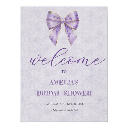 Lavender Wisteria Ribbon – Japanese-Inspired Poster (Vorderseite)