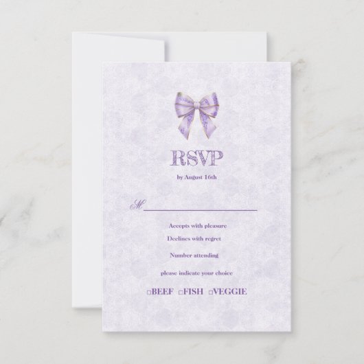Lavender Wisteria Ribbon – Japanese-Inspired RSVP Karte (Vorderseite)