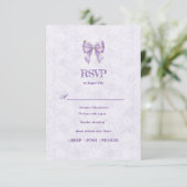 Lavender Wisteria Ribbon – Japanese-Inspired RSVP Karte (Stehend Vorderseite)