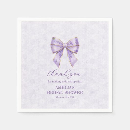  Lavender Wisteria Ribbon – Japanese-Inspired Serviette (Vorderseite)