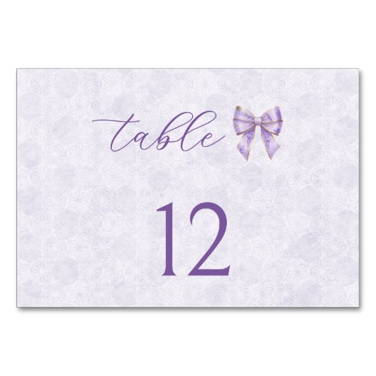Lavender Wisteria Ribbon – Japanese-Inspired Tischnummer (Vorderseite)
