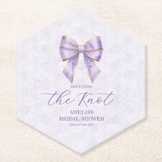 Lavender Wisteria Ribbon – Japanese-Inspired Untersetzer (Vorderseite)