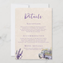 Lavender Wisteria Vintag Truck Wedding Details