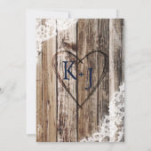 Lavender Wood Lace Rustic Wedding Einladung (Rückseite)