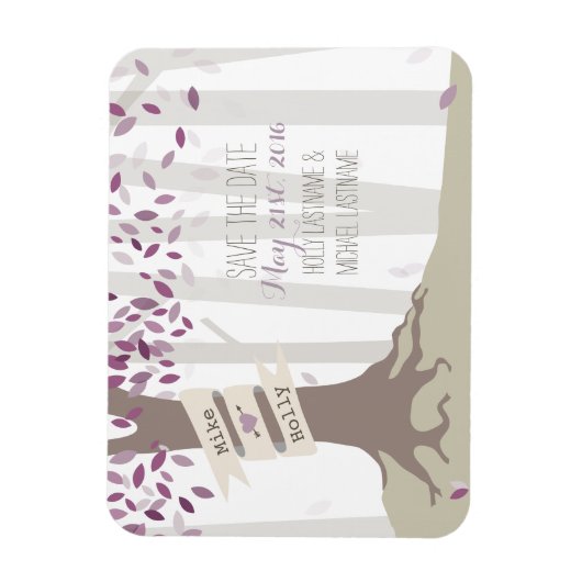 Lavender Woodland Speichern Sie das Datum Magnet (Vertikal)
