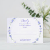 Lavender Wreath Monogram Wedding Reply Cards RSVP Karte (Stehend Vorderseite)