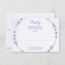 Lavender Wreath Monogram Wedding Reply Cards RSVP Karte