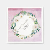 Lavender Wreath Rustic Alabaster Rose Blumenblätte Serviette (Vorderseite)
