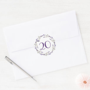 Lavender Wreath zum 20. Jubiläum Runder Aufkleber