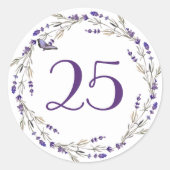 Lavender Wreath zum 25. Jahrestag Runder Aufkleber (Vorderseite)