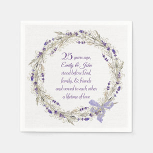 Lavender Wreath zum 25. Jahrestag Serviette