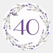 Lavender Wreath zum 40. Jubiläum Runder Aufkleber (Vorderseite)