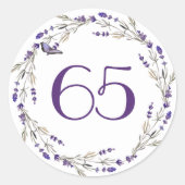 Lavender Wreath zum 65. Jahrestag Runder Aufkleber (Vorderseite)