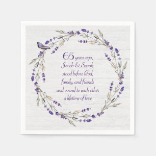 Lavender Wreath zum 65. Jahrestag Serviette