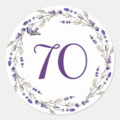Lavender Wreath zum 70. Jubiläum Runder Aufkleber (Vorderseite)
