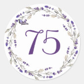 Lavender Wreath zum 75. Jahrestag Runder Aufkleber (Vorderseite)