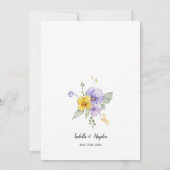 Lavender Yellow Chic Floral Gold Frame Wedding Einladung (Rückseite)
