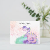 *~* Lavender Yellow Dragon Baby Boy Babydusche Dankeskarte (Stehend Vorderseite)