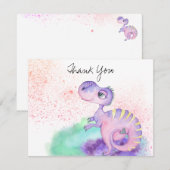 *~* Lavender Yellow Dragon Baby Boy Babydusche Dankeskarte (Vorne/Hinten)