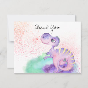 *~* Lavender Yellow Dragon Baby Boy Babydusche Dankeskarte