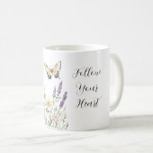 Lavender Yellow Flowers Butterfly Kaffeetasse (VorderseiteRechts)