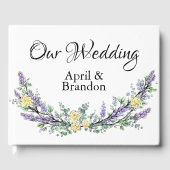 Lavender Yellow Rose und Eucalyptus Guest Book Gästebuch (Vorderseite)