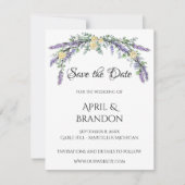 Lavender Yellow Rose und Eukalyptus Wedding Save The Date (Vorderseite)