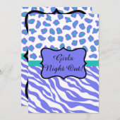 Lavender Zebra Leopard Girls Night Out Einladung (Vorne/Hinten)