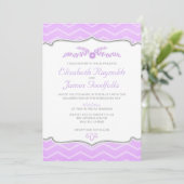 Lavender Zigzag Hochzeit Einladungen (Stehend Vorderseite)