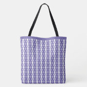 Lavenderblau und weiß geometrisches Muster Tasche (Rückseite)
