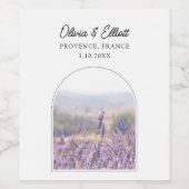Lavenderfeld-Gastgeschenk Hochzeit Weinetikett (Einzelnes Label)