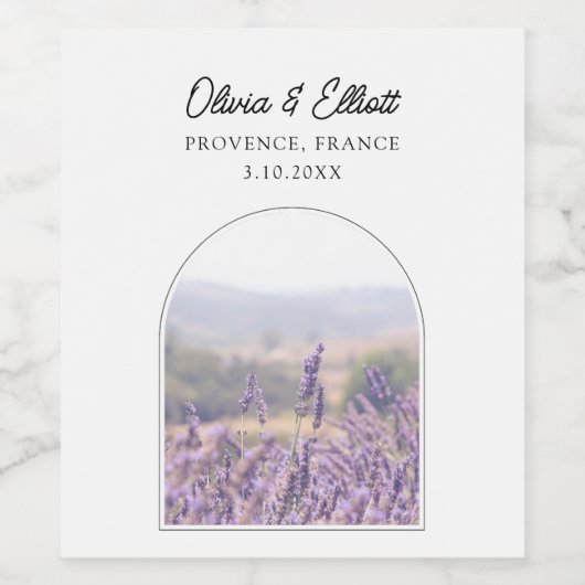 Lavenderfeld-Gastgeschenk Hochzeit Weinetikett (Einzelnes Label)