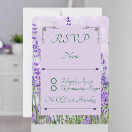 Lavenderfelder Hochzeitskarte mit abgerundeten UAW
