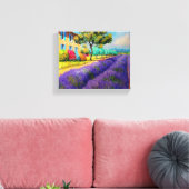 Lavenderfelder in Provence Aquarellbilder drucken Leinwanddruck (Insitu (Wohnzimmer))