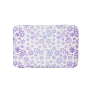 Lavenderhandgezeichnetes Blumenmuster Badematte