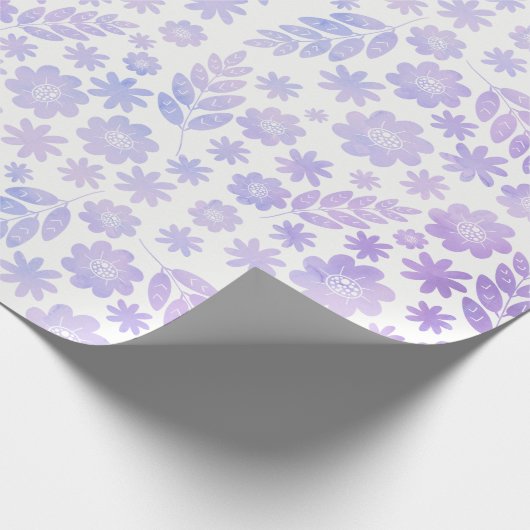 Lavenderhandgezeichnetes Blumenmuster Geschenkpapier (Ecke)