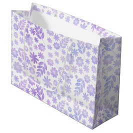 Lavenderhandgezeichnetes Blumenmuster Große Geschenktüte