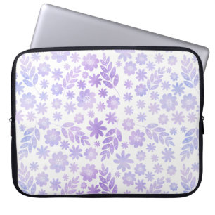 Lavenderhandgezeichnetes Blumenmuster Laptopschutzhülle