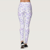 Lavenderhandgezeichnetes Blumenmuster Leggings (Rückseite)