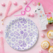 Lavenderhandgezeichnetes Blumenmuster Pappteller (Party)