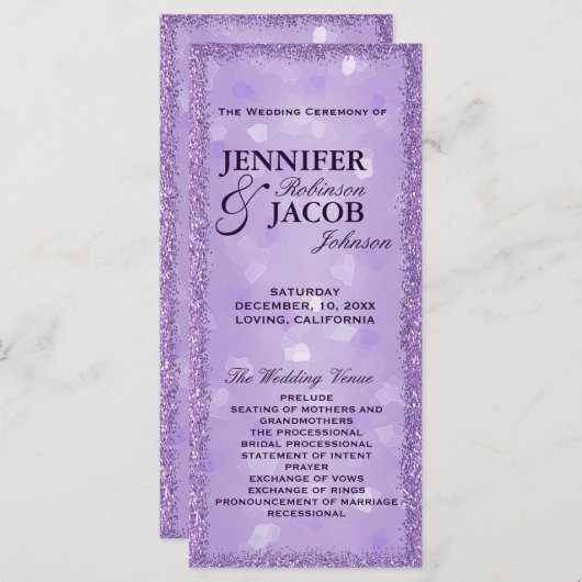 LavenderLights Hochzeitsprogramm Programm (Vorne/Hinten)