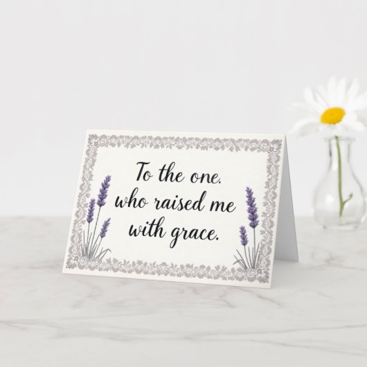 Lavenderrahmen hob mich mit Grace Mum auf Karte (Kleine Pflanze)