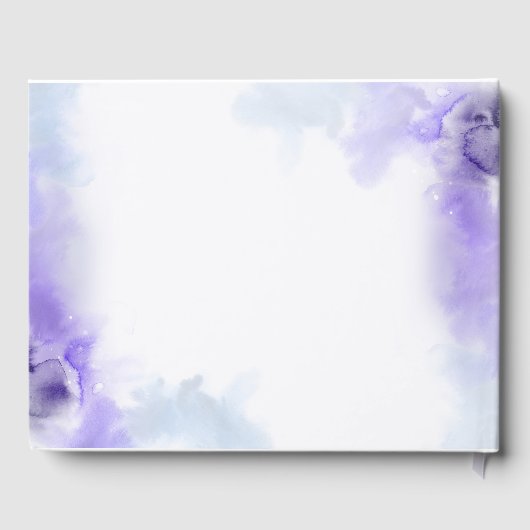 Lavenders Elegante Wasserfarbenhochzeit Gästebuch (Rückseite)